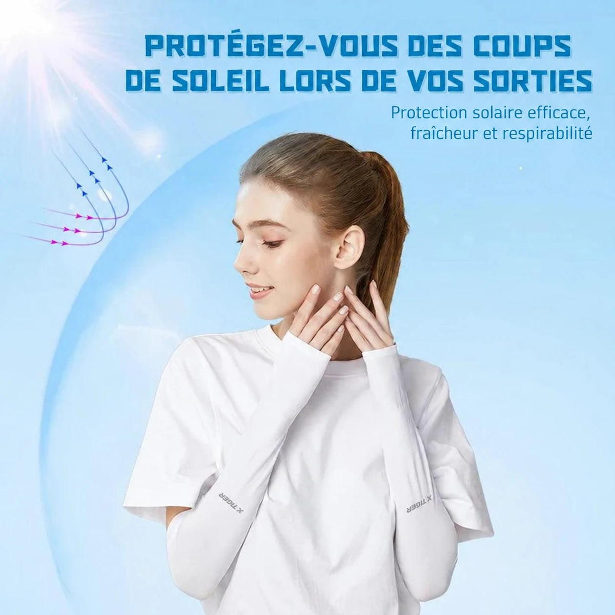 Manchon de Compression Vayolt — Protection & Anti-Fatigue pour le Sport — visuel en français