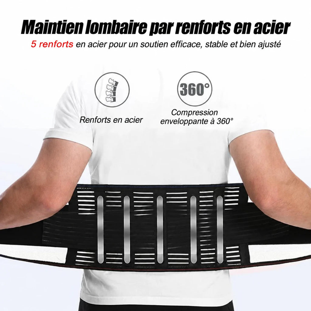 Ceinture Lombaire de Compression Vayolt — Soutien du Bas du Dos pour l'Effort — visuel en français