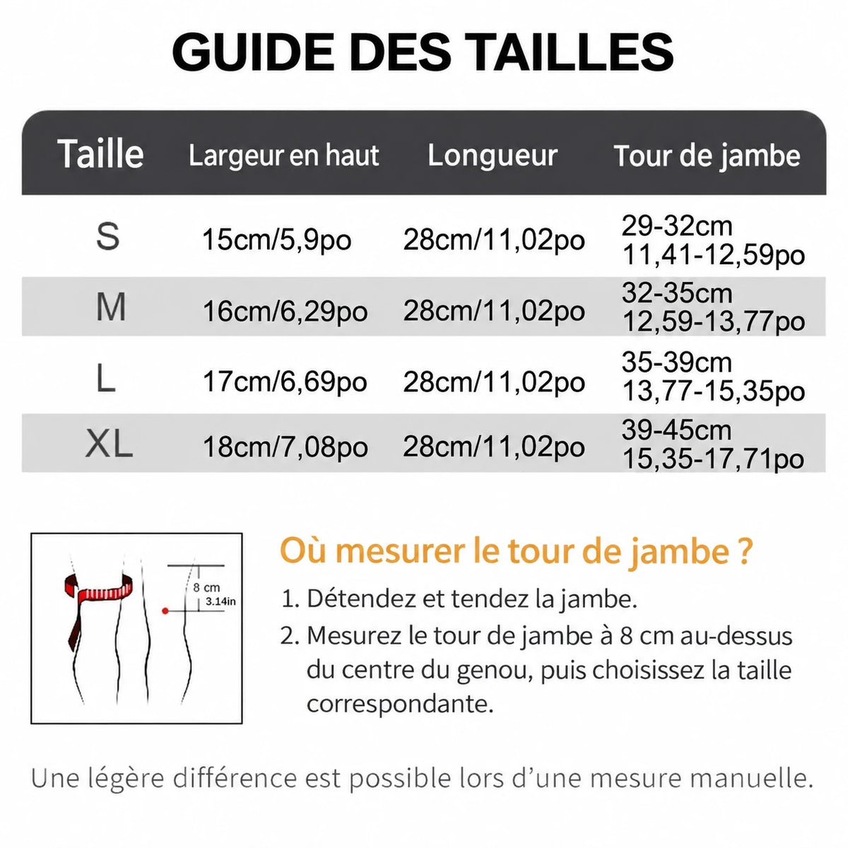 Genouillère de compression Vayolt - coloris — visuel en français