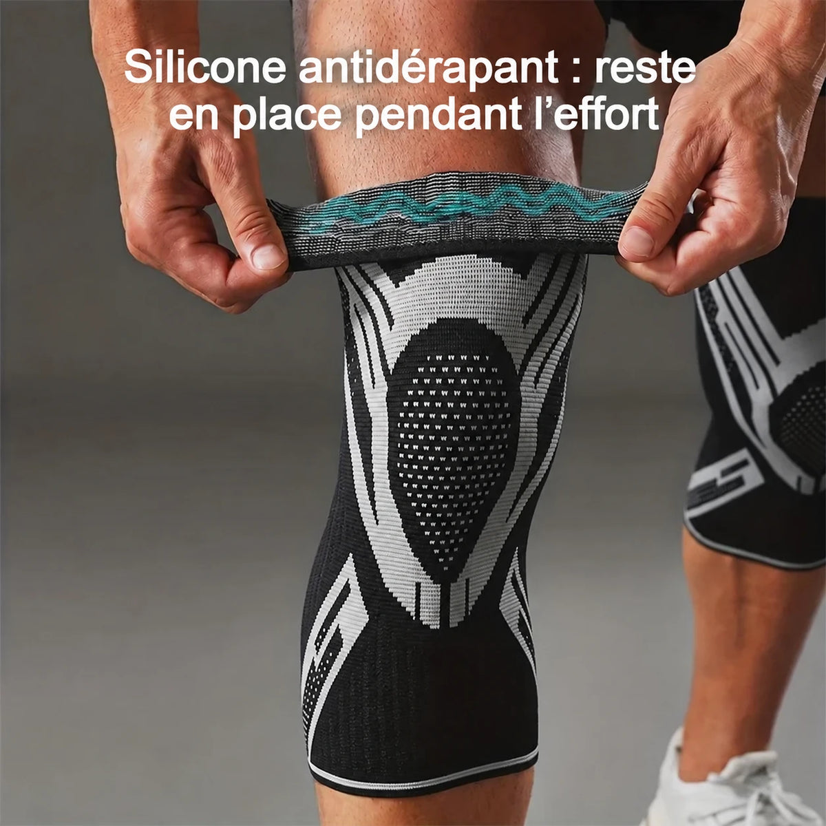 Genouillère de compression Vayolt - port — visuel en français